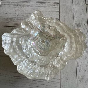 Elegant Iridescent Oyster Glass Bowl